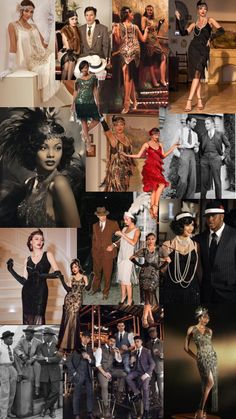 a collage of vintage fashions from the 1950's and 1960s's