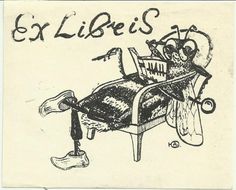 an old drawing of a chair with the word ex libie's on it