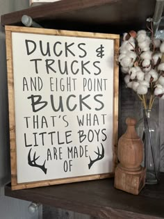 The cutest little boy room sign! It measures 14x20!  The dimensions of sign isn't the actual size of the sign. Please add 1.5 inch to top and bottom to have the actual size! Example 10x24 will be 11.5x25.5 Everything you see in the shop is handmade by myself, from cutting all the wood, painting, stained, framing! I use 1/2 wood, interior and exterior paint, and stain. All of my signs are lettered with vinyl. I hand make every one of the vinyl cutouts myself, that also have been designed by mysel Nursery Sign Ideas, Little Boys Nursery, Boys Room Design For Kids, Baby Boy Nursery Hunting Theme, Baby Boy Nursery Country, Boy Nursery Ideas Rustic, Boys Hunting Bedroom Ideas, Hunting Nursery Theme Boy, Duck Room Decor