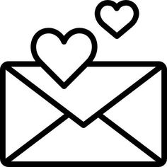 an envelope with two hearts in it