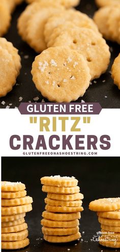 gluten free ritz crackers are stacked on top of each other