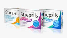 two boxes of strepsils on a white background