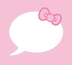 a pink hello kitty wallpaper with a white speech bubble