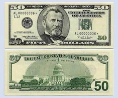 50 Dollar Bill, Fake Money Printable, Dollar Note, Money Printables, Bill Template