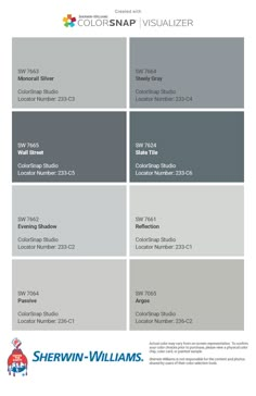 the color scheme for sherylin williams's new paint colors, which are available in