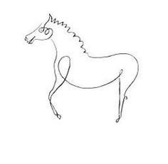 a line drawing of a horse on a white background