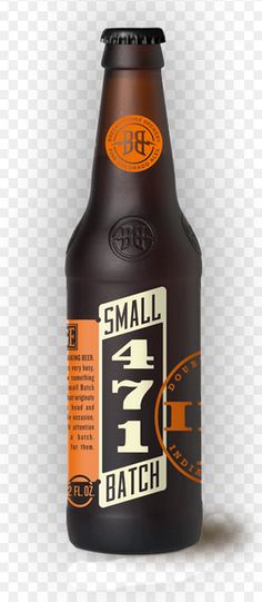 a bottle of small batch beer on a white background