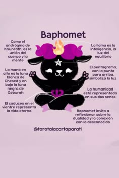 a poster with the words baphomet written in spanish