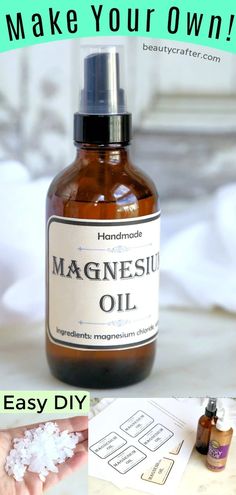 DIY Magnesium Oil - How to Make Magnesium Chloride Oil with free printable labels. Learn the benefits of magnesium oil too! #naturalhealth Diy Magnesium Oil, Magnesium Oil Benefits, Topical Magnesium, Magnesium Oil Spray, Magnesium Lotion, Magnesium Spray, Magnesium Benefits, Magnesium Oil, Magnesium Chloride