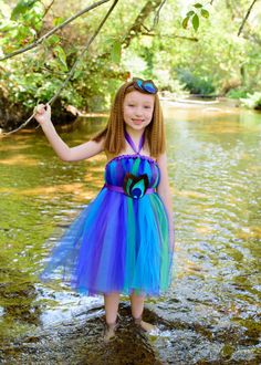 Peacock Tutu Dress with matching Headband and by KissHugDesign Elf Witch, Peacock Headband, Peacock Tutu, Tinkerbell Dress, Princess Tutu Dresses, Tutu Dress Costumes, Tinker Bell Costume, Mermaid Unicorn, Princess Party Decorations