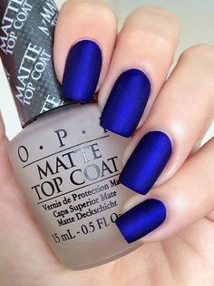 OPI Royal blue matte manicure OPI Blue My Mind by LoveThoseNails, $13.99 Blue Nail, Nails Polish, Nail Polish Designs