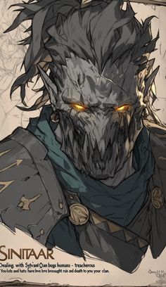 an image of a character from the video game sinitaar, with yellow eyes