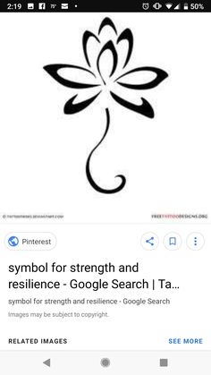 the symbol for strength and resilince google search is displayed on an iphone screen