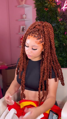 ginger invisible locs Invisible Locs Long With Color, Red Invisible Locs Hairstyle, Invisible Locs Hairstyle Ideas Long, Ginger Invisible Locs Black Women, Color Invisible Locs, Long Invisible Locs With Color, Colored Invisible Locs, Invisible Locs Color, How To Style Invisible Locs