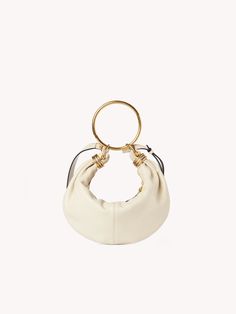 Chloé Small Bracelet Hobo Bag In Grained Leather | Chloé US Chloe Brand Aesthetic, Chloe Bracelet Bag, Chloe Brand, Ring Handle, Small Bracelets, Chloe Bag, Flap Bag, Hobo Bag, Leather Working