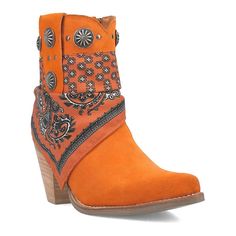 Add a touch of chic southwestern flair to any outfit with these Bandida ankle boots from Dingo. Click this FOOTWEAR GUIDE to find the perfect fit and more! Add a touch of chic southwestern flair to any outfit with these Bandida ankle boots from Dingo. Click this FOOTWEAR GUIDE to find the perfect fit and more! FEATURES Bandana embellishmentWood-textured block heel AnkleDETAILS Suede upper & midsole Polyester lining Treaded thermoplastic rubber outsole Almond toe Zipper closure 3-in. heel 7-in. s Women's Ankle Boots, Womens Ankle Boots, Boot Shoes Women, Block Heels, Ankle Boots, Shoe Boots, Perfect Fit, California, Women Shoes