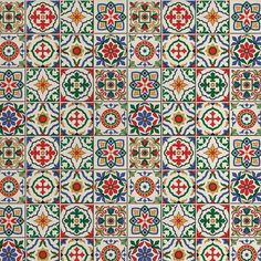 an intricately designed tile with many different colors