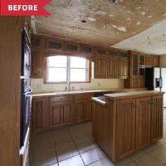 a kitchen that has been remodeled and is in the process of remodeling