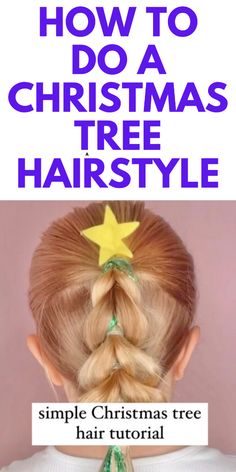 HOW TO DO A CHRISTMAS TREE HAIRSTYLE - HERE IS A SIMPLE AND EASY CHRISTMAS TREE HAIRSTYLE. Tree Hairstyle, Holiday Hairstyles Easy, Christmas Tree Hair, Easy Christmas Tree, Very Easy Hairstyles, Girls Hairstyles Easy, Hair Idea, Hair Elastic, Cute Christmas Tree