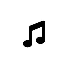 a black and white music note icon