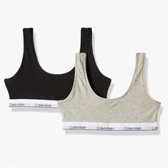 Calvin Klein Girls' Modern Cotton Bralette, 2 Pack New With Tags Size Medium 7-8 Calvin Klein Bras, Calvin Klein Sports Bra, Calvin Klein Girls, Girls Sports Bras, Calvin Klein Bra, Cotton Bralette, Comfy Bra, Crop Bra, Vintage Calvin Klein