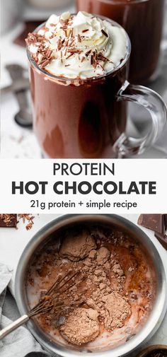 Protein Hot Chocolate Recipe Nourishing Drinks, Party Snacks For Adults, Protien Drinks, Bariatric Protein, Healthier Drinks, Protein Sweets, Snacks For Adults, Protein Drink Recipes