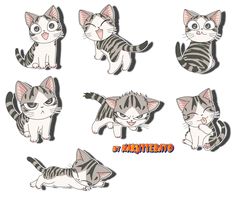 the cat stickers are all different sizes and colors, but one is not very cute