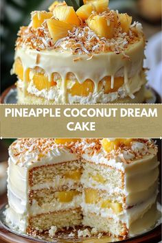 this pineapple coconut dream cake is the perfect dessert for summer