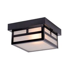 an outdoor ceiling light that is black and white