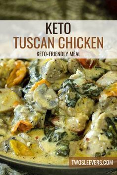 This Tuscan Chicken recipe is creamy, garlicky, comforting chicken perfection! It's one of those dishes that you won't be able to stop eating, and it's low carb as well so you don't have to feel guilty for doing so! Quick Keto Chicken Recipes, Keto Tuscan Chicken, Healthy Chicken Recipes For Dinner, Dinner Chicken Recipes, Recipes For Dinner Chicken, Healthier Me, Chicken Recipes Healthy, Chicken Recipes For Dinner, Chicken Recipes Easy