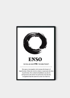 a black and white poster with the words enso