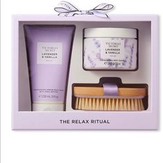 Brand New Lavender And Vanilla Gift Set All Natural Beauty From Victoria Secret With Exfoliating Scrub Lotion And Scrub Brush Multiple Scents Available ***** You Can’t Find This Set On The Website Anymore**** Dry Body Brush, Scent Combinations, Body Care Collection, Hydrating Skin, Dr Closet, Dry Body Brushing, Body Brush, Lavender Vanilla, Exfoliating Body Scrub