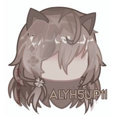 an anime character's head with the words alysupi written below it