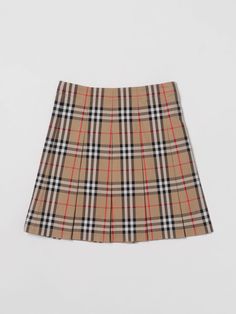 Skirt BURBERRY Kids color Beige Preppy Style Outfits, Burberry Skirt, Grunge Skirt, Check Mini Skirt, Pleats Pattern, Kilt Skirt, Beige Skirt, Skirts For Kids, Burberry Kids