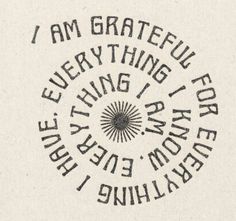 the words are written in black and white on a piece of paper that says i am grateful