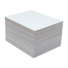 a stack of white cards sitting on top of each other in front of a white background