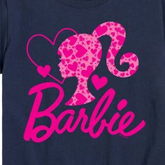 a t - shirt with the word barbie on it in pink and black leopard print