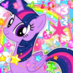 an image of a cartoon pony surrounded by stars