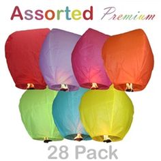 the cover of assorted paper lanterns in different colors