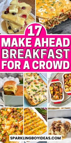 Whip up a breakfast for a crowd with our easy breakfast ideas that everyone will love! From savory breakfast casseroles to sweet brunch recipes for large groups, we've got you covered. Try our make-ahead breakfast recipes to save time or explore our breakfast party menu ideas for stress-free mornings. Perfect for holiday gatherings or big family breakfasts, our breakfast ideas are sure to please. Discover quick large group breakfasts and breakfast potluck favorites that are both quick and easy. Breakfast Ideas For A Crowd, Brunch Ideas For A Crowd, Easy Make Ahead Breakfast, Breakfast Potluck, Make Ahead Brunch Recipes, Cheap Breakfast, Sweet Brunch, Make Ahead Brunch, Large Breakfast