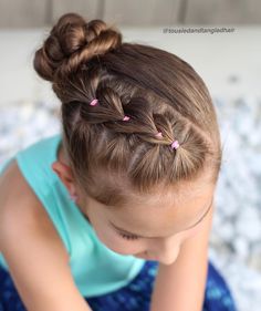 Hairstyles Kindergarten, Kindergarten Hairstyles, Kids Hair Styles, Gymnastics Hair