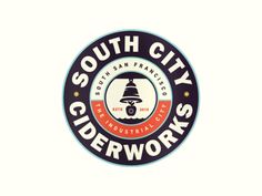 the logo for south city cider works, which is located in an industrial district