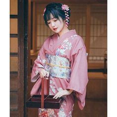 Yamato Nadeshiko, Face Challenge, Japanese Kimono Dress, Japan Dress, Japanese Pants, Kimono Style Dress, Yume Kawaii, Modern Kimono, Pink Kimono