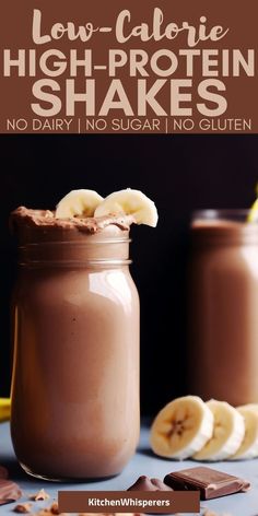 low - calorie high - protein shakes no dairy, no sugar, no gluten