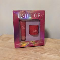 Laneige Divine Lip Duo Set Lip Glowy Balm Berry & Lip Sleeping Mask Peppermint Brand New - Slightly Distressed Box Any Questions? Just Ask! Thank You! Lip Mask Laneige Set, Lineage Lip Sleeping Mask, Langeine Lip Mask, Laneige Makeup, Lip Glowy Balm, Elephant Skincare, Drunk Elephant Skincare, Berry Lips, Laneige Lip Sleeping Mask