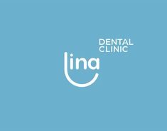 the logo for dental clinic linga, which is located in front of a blue background