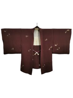 Japanese Maroon Haori Abstract Kimono Jacket | Floral Kimono Haori | Kimono Cardigan | Short Kimono Robe | Short Sleeve  Please check the measurements we have provided to ensure a proper fit ▪️ MEASUREMENTS ▪️ Width (shoulder seam to shoulder seam): 23" Inches. Length (from base of collar to bottom): 33" Inches. End Sleeve to End Sleeve : 50" Inches Good Condition.  Please enlarge the photos to get clear image.  All measurements are taken with the garment flat on the ground. Customs Tax or Fees will be declare as gift and the value of item is declare lower than purchase price. Item is used and vintage, don't expect it to be like new. Thanks for visit. Short Kimono Robe, Cardigan Short, Cardigan Kimono, Short Kimono, Floral Kimono, Kimono Cardigan, Kimono Jacket, Pajamas, Adult Outfits