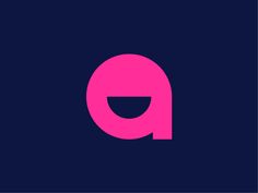 the letter q is made up of pink letters on a dark blue background, with an oval