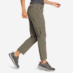 Women's Guide Ripstop Cargo Ankle Pants | Eddie Bauer Stretch Cargo Pants With Functional Pockets For Outdoor, Stretch Cargo Pants With Functional Pockets For Outdoor Activities, Ripstop Pants, Hiking Pants Women, Ripped Pants, Sweatpants Style, Cargo Pants Outfit, Travel Pants, Hiking Pants