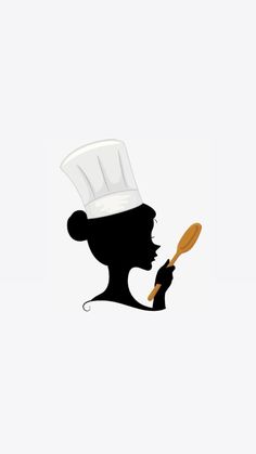 a woman with a chef's hat and spoon in her hand